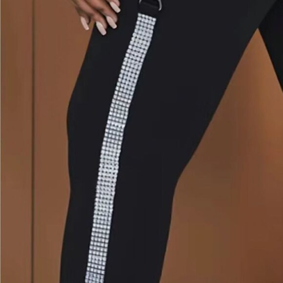 Rhinestone decor, leggings, long length high wasted polyester . So beautiful!!! - Picture 5 of 11